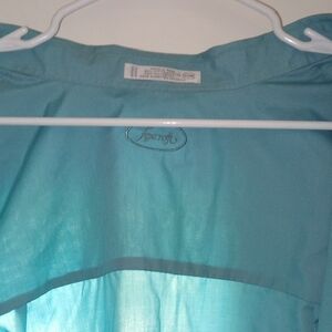 Foxcroft Aqua Button-Up Shirt